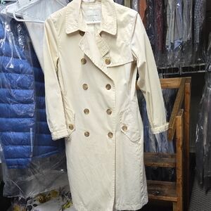 Banana Republic Cream Double-Breasted Trench Coat